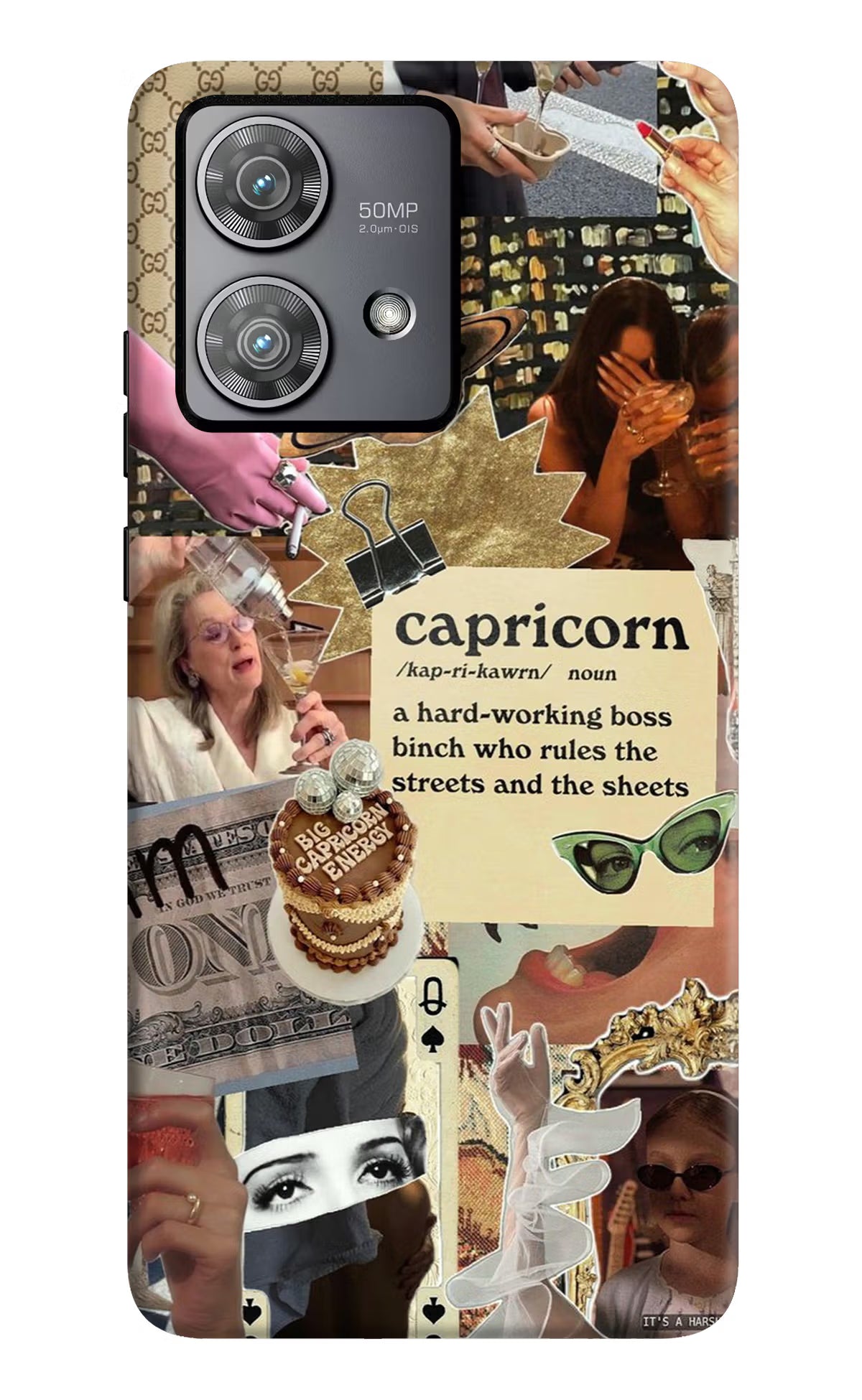 Capricorn Zodiac Moto Edge 40 Neo Hard Case Back Cover by Casekaro