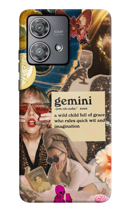 Gemini Zodiac Moto Edge 40 Neo Hard Case Back Cover by Casekaro