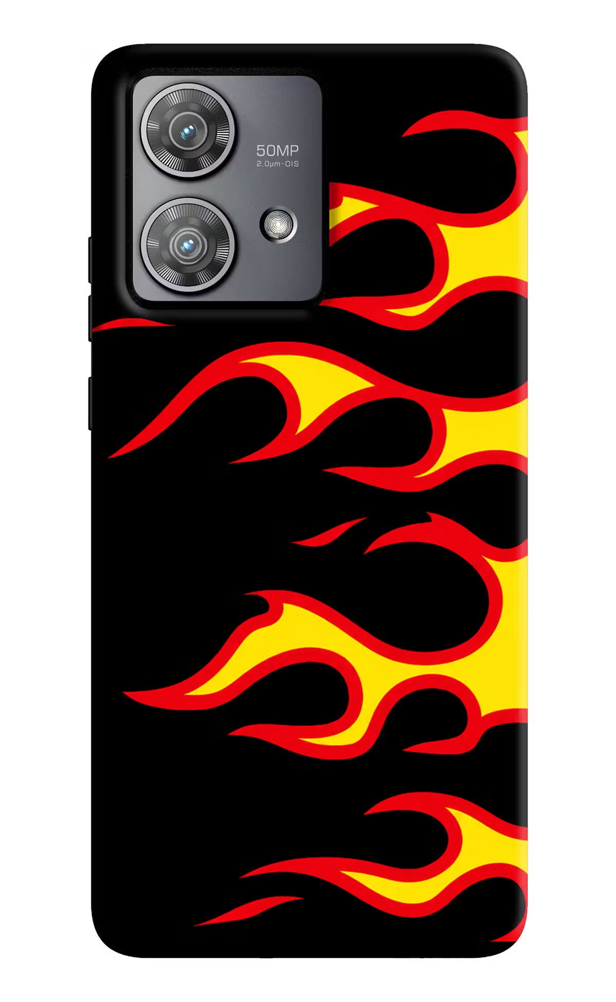 Side Sweep Flames Moto Edge 40 Neo Hard Case Back Cover by Casekaro