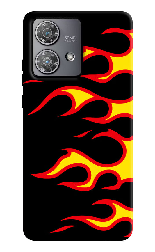 Side Sweep Flames Moto Edge 40 Neo Hard Case Back Cover by Casekaro