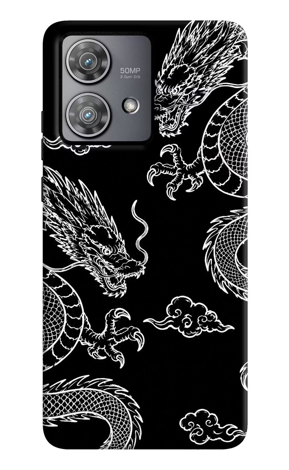 Twin Dragons Moto Edge 40 Neo Hard Case Back Cover by Casekaro