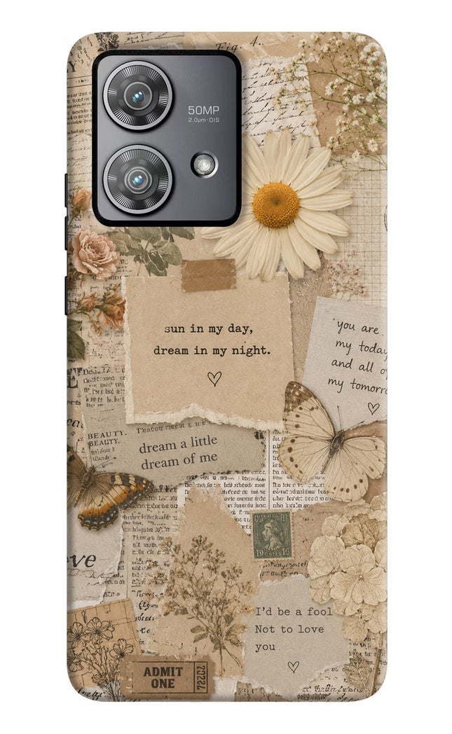 Vintage case Moto Edge 40 Neo Hard Case Back Cover by Casekaro