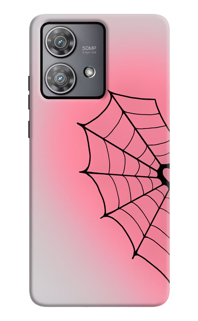 Pink Web Moto Edge 40 Neo Hard Case Back Cover by Casekaro