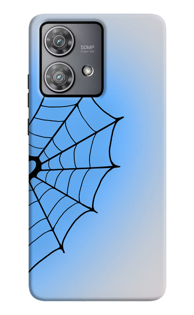 Blue Web Moto Edge 40 Neo Hard Case Back Cover by Casekaro