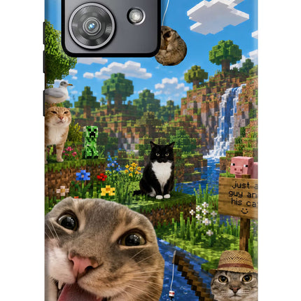 Minecraft Cat Chaos Moto Edge 40 Neo Hard Case Back Cover by Casekaro