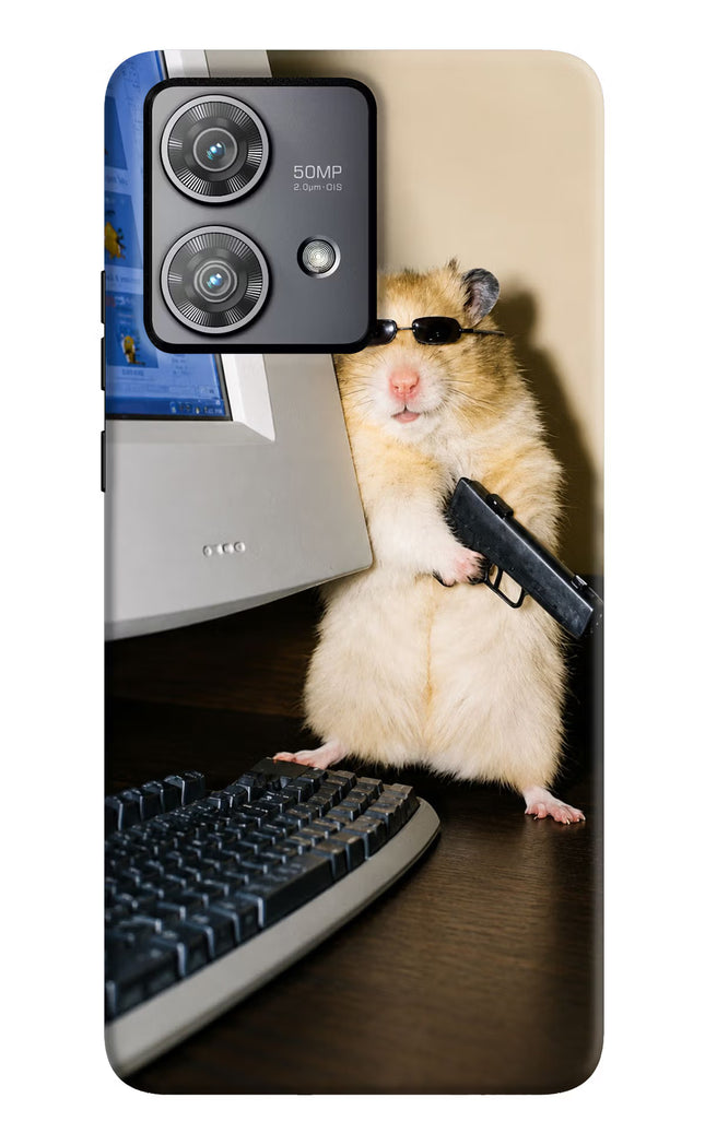 Hacker Hamster Moto Edge 40 Neo Hard Case Back Cover by Casekaro