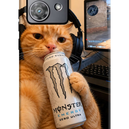 Gamer Cat Energy Moto Edge 40 Neo Hard Case Back Cover by Casekaro