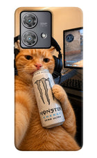 Gamer Cat Energy Moto Edge 40 Neo Hard Case Back Cover by Casekaro