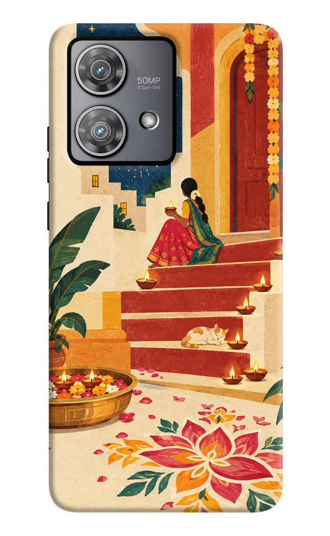 Diwali Rangoli Moto Edge 40 Neo Hard Case Back Cover by Casekaro