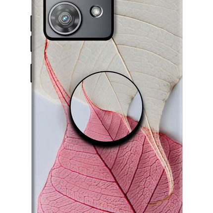 White Pink Leaf Moto Edge 40 Neo Pop Case by Casekaro