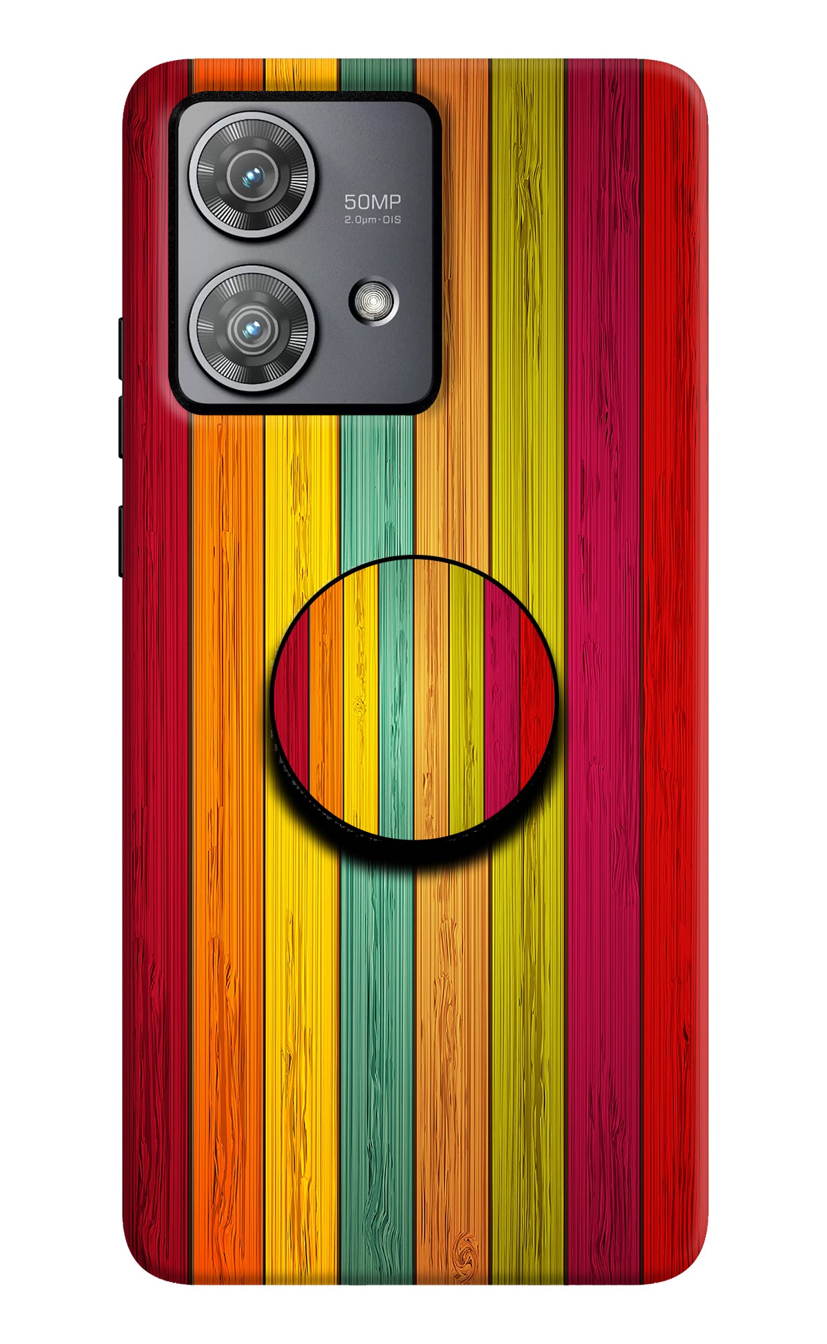 Multicolor Wooden Moto Edge 40 Neo Pop Case