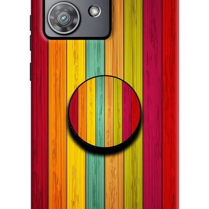 Multicolor Wooden Moto Edge 40 Neo Pop Case by Casekaro