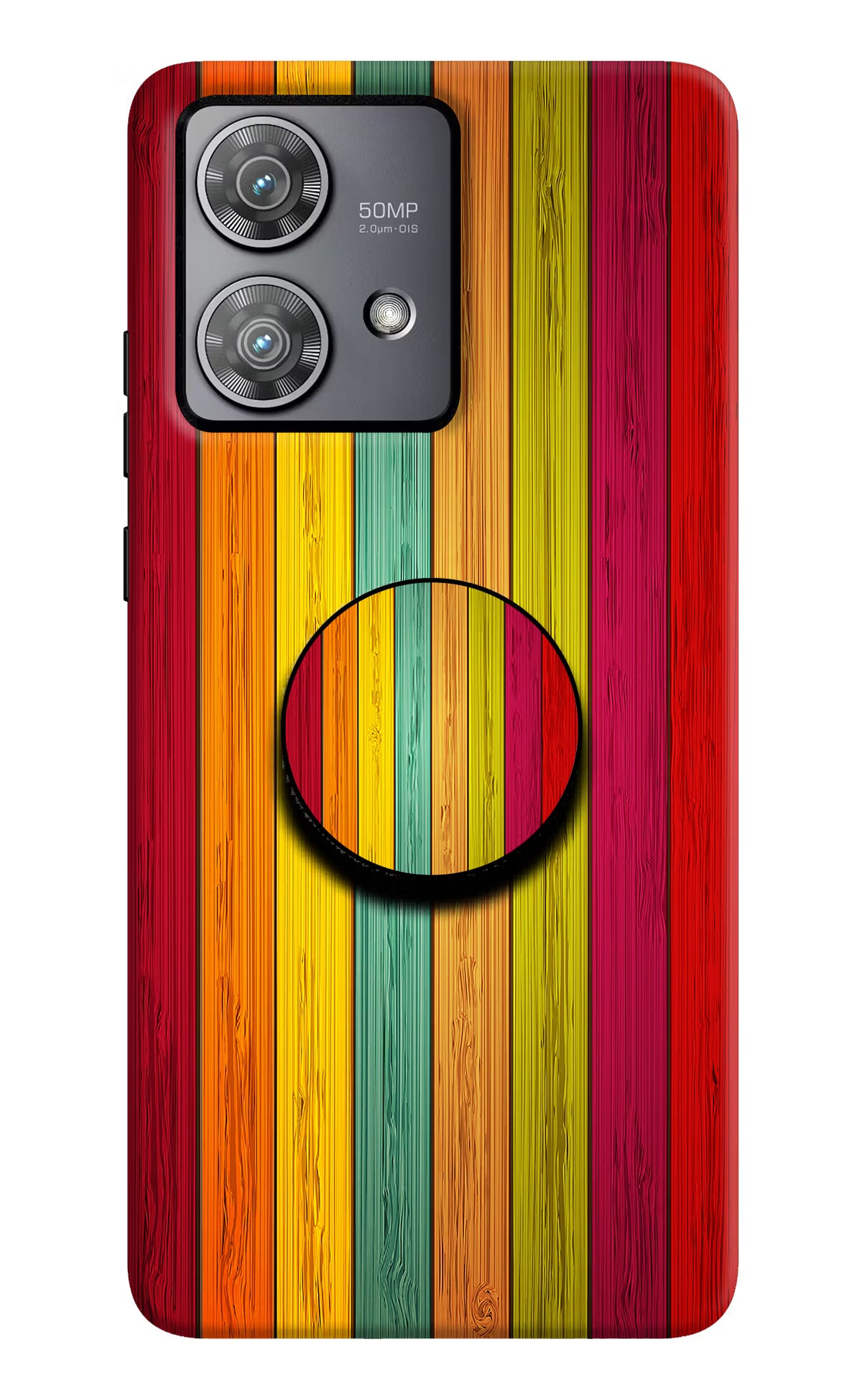 Multicolor Wooden Moto Edge 40 Neo Pop Case by Casekaro