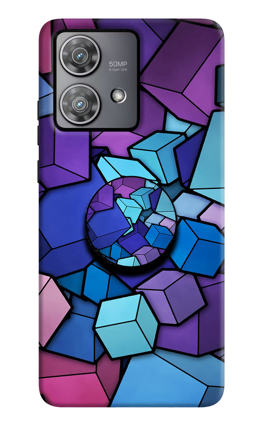 Cubic Abstract Moto Edge 40 Neo Pop Case by Casekaro