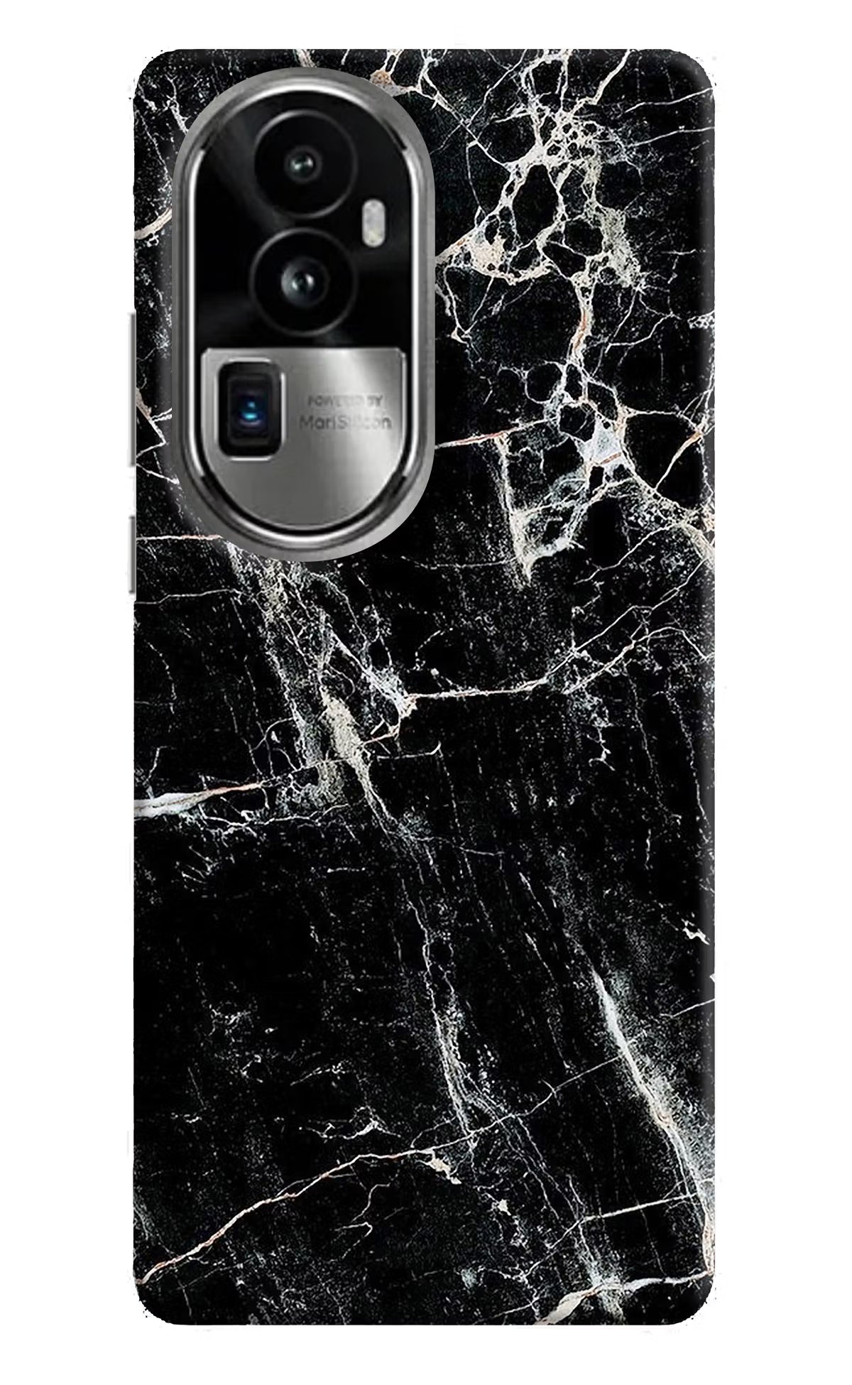 Black Marble Texture Oppo Reno10 Pro+ 5G Hard Case Back Cover by Casekaro