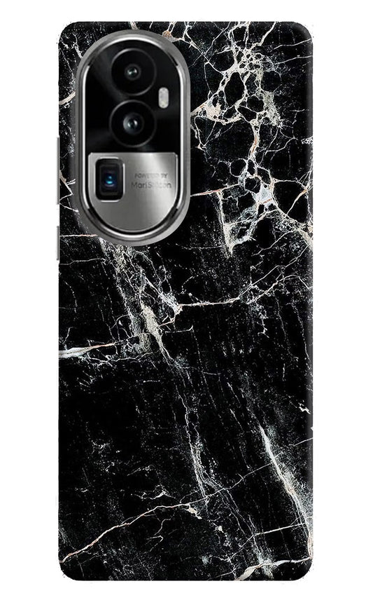 Black Marble Texture Oppo Reno10 Pro+ 5G Hard Case Back Cover by Casekaro