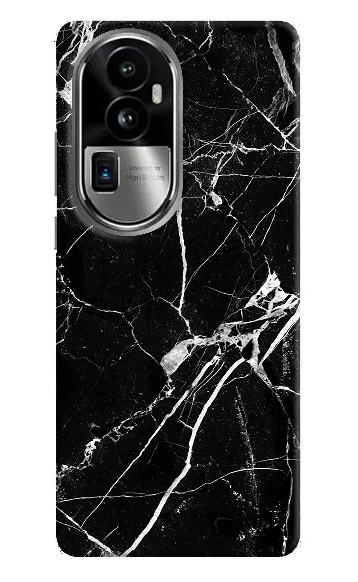 Black Marble Pattern Oppo Reno10 Pro+ 5G Hard Case Back Cover by Casekaro