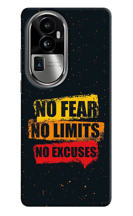 No Fear No Limits No Excuse Oppo Reno10 Pro+ 5G Hard Case Back Cover by Casekaro