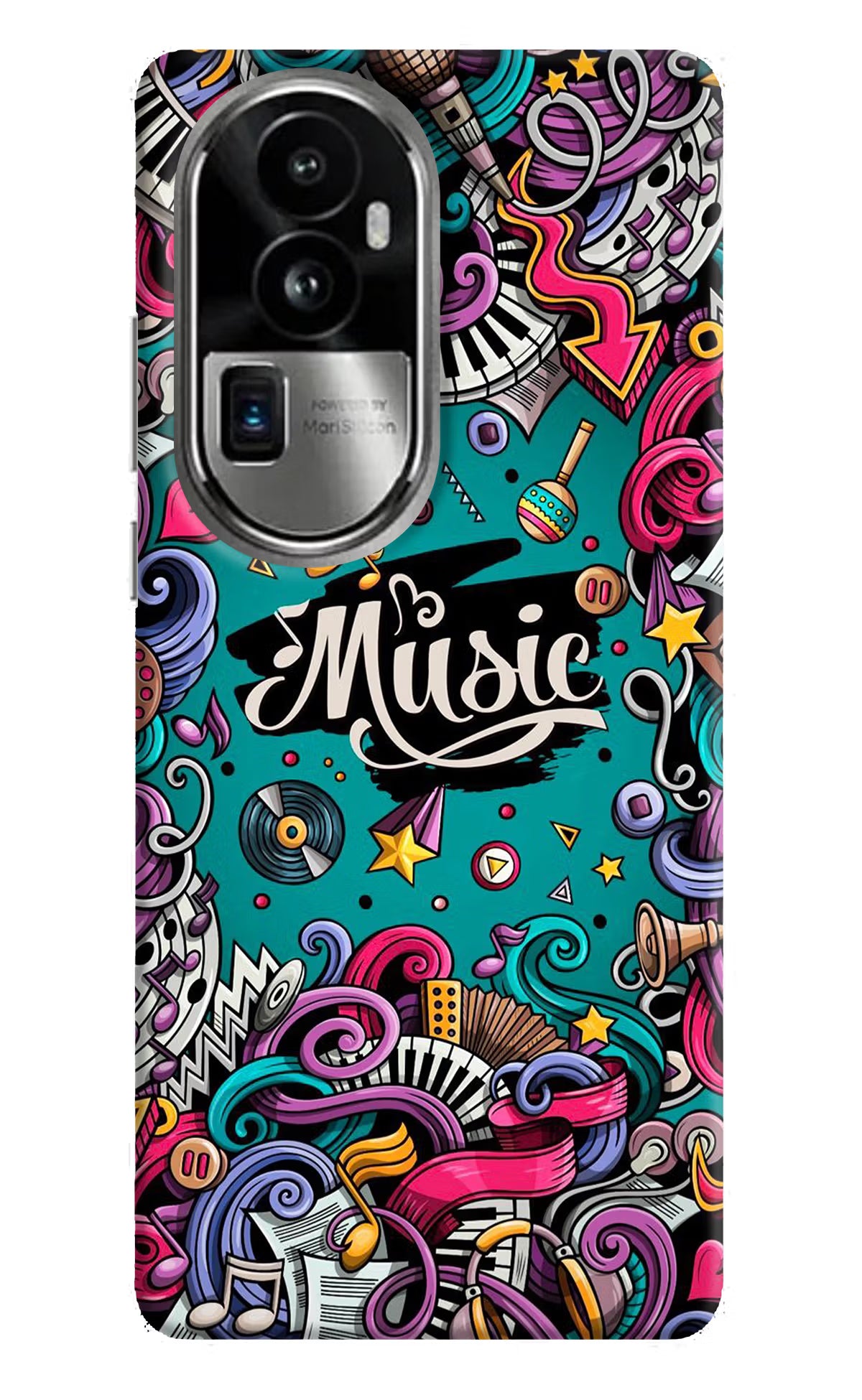 Music Graffiti Oppo Reno10 Pro+ 5G Hard Case Back Cover by Casekaro