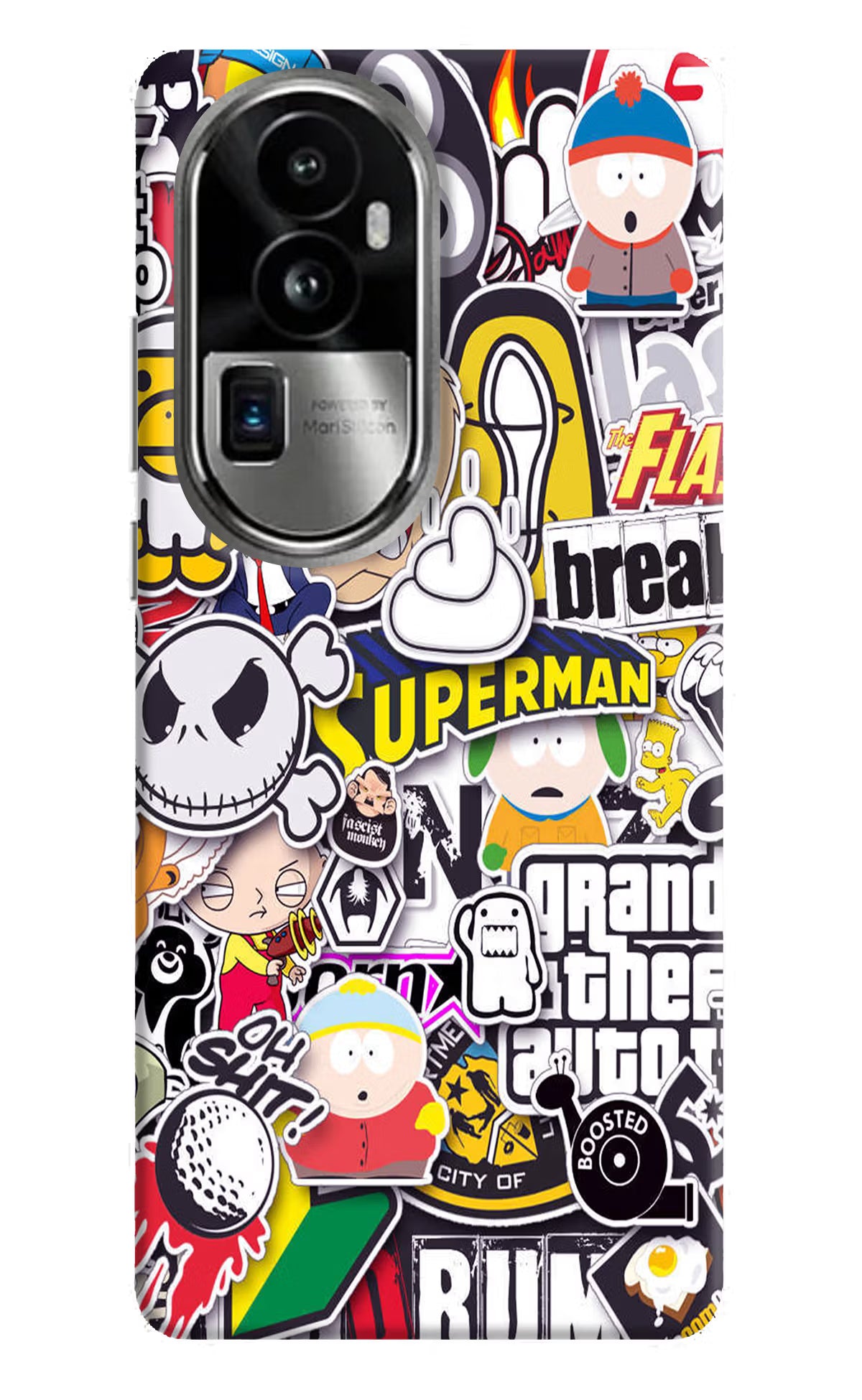 Sticker Bomb Oppo Reno10 Pro+ 5G Hard Case Back Cover by Casekaro