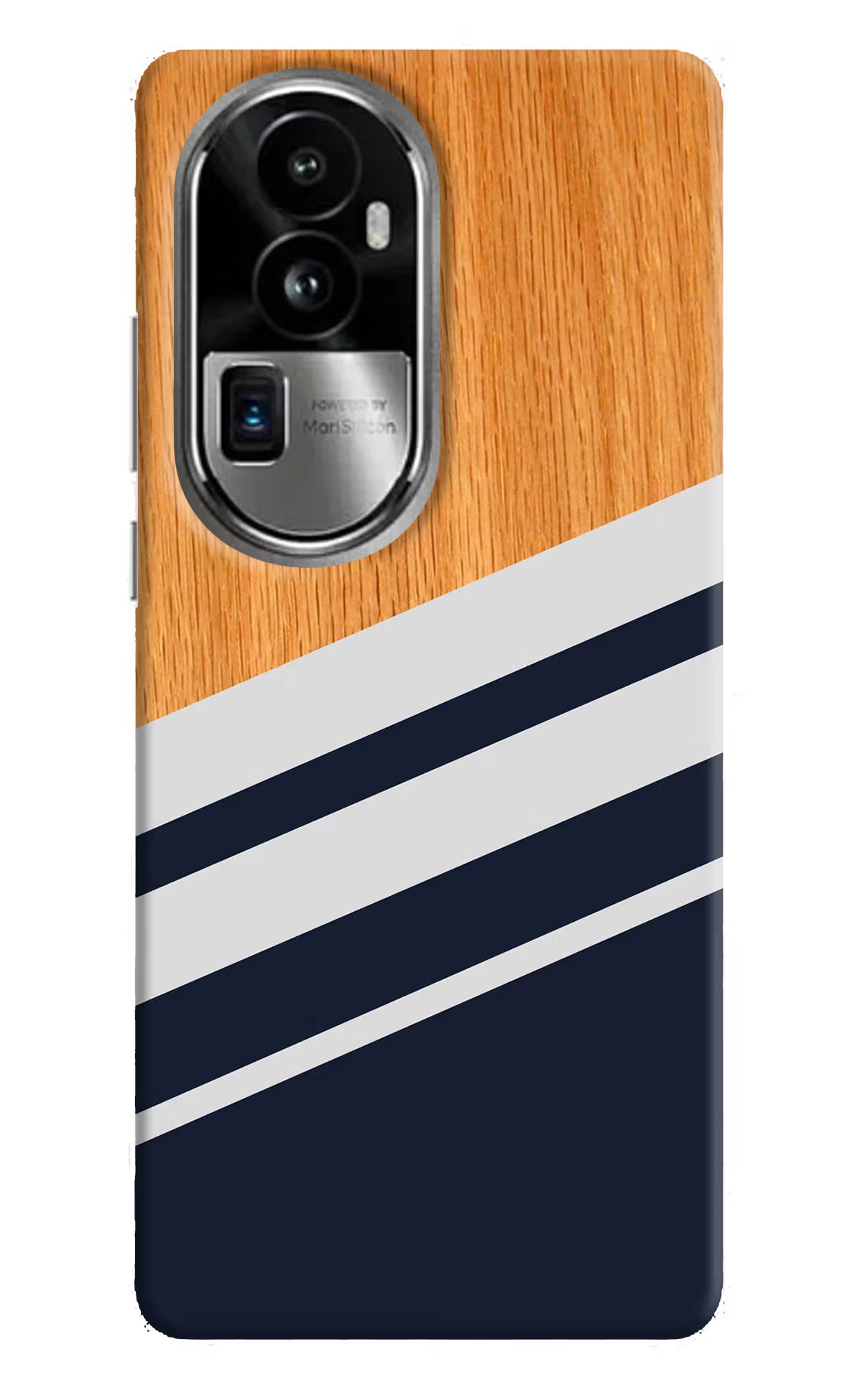 Blue and white wooden Oppo Reno10 Pro+ 5G Hard Case Back Cover by Casekaro