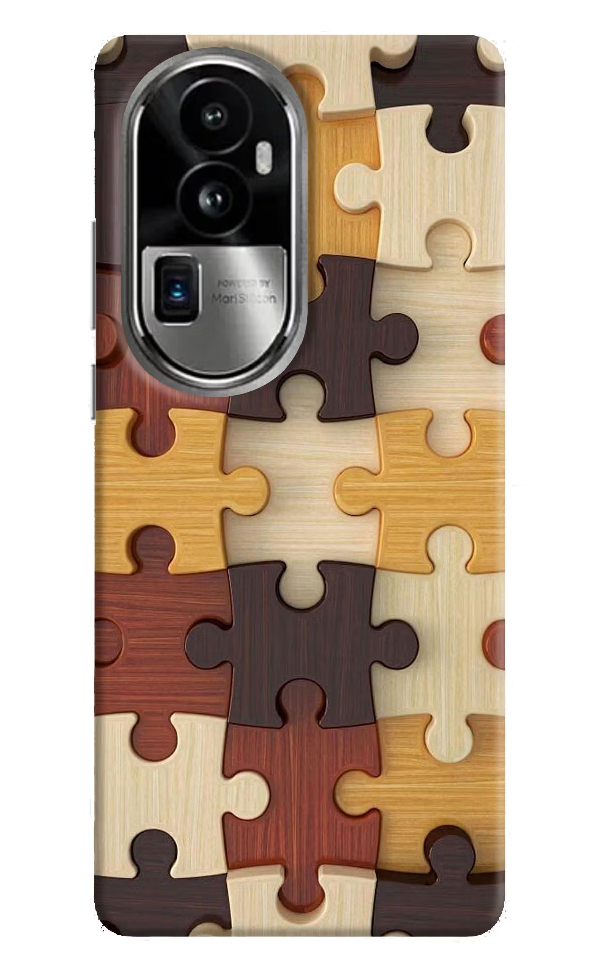 Wooden Puzzle Oppo Reno10 Pro+ 5G Hard Case Back Cover by Casekaro