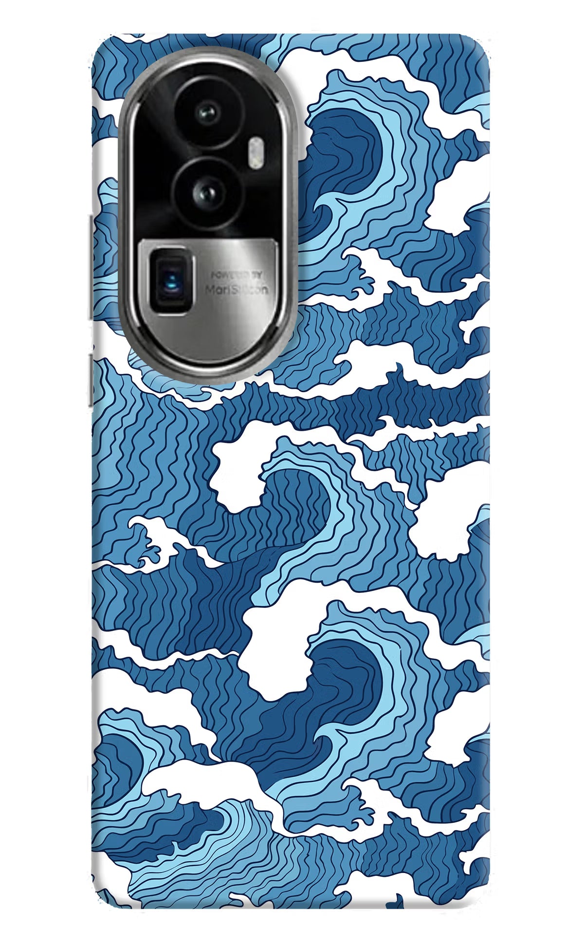 Blue Waves Oppo Reno10 Pro+ 5G Hard Case Back Cover by Casekaro