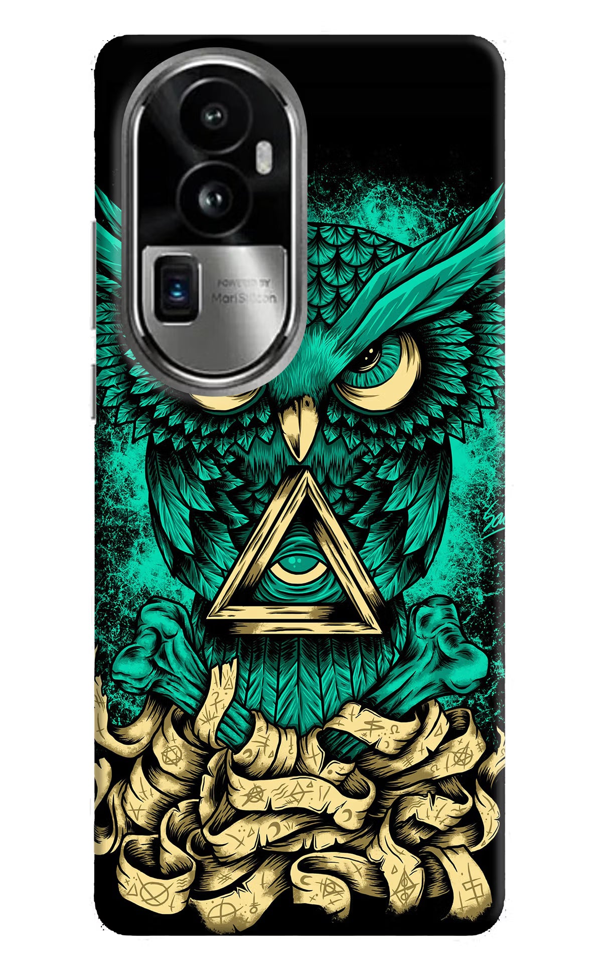 Green Owl Oppo Reno10 Pro+ 5G Hard Case Back Cover by Casekaro