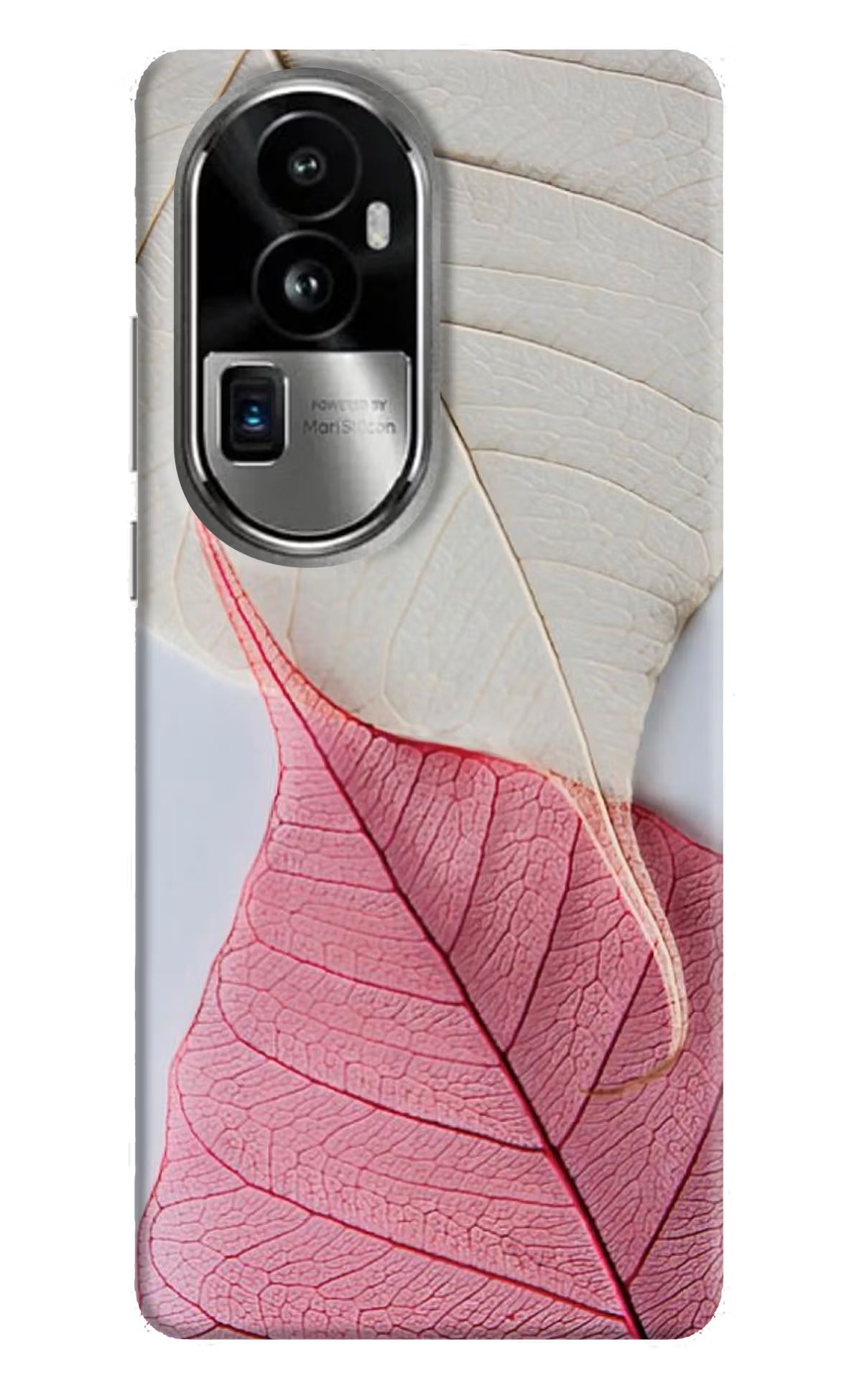 White Pink Leaf Oppo Reno10 Pro+ 5G Hard Case Back Cover by Casekaro