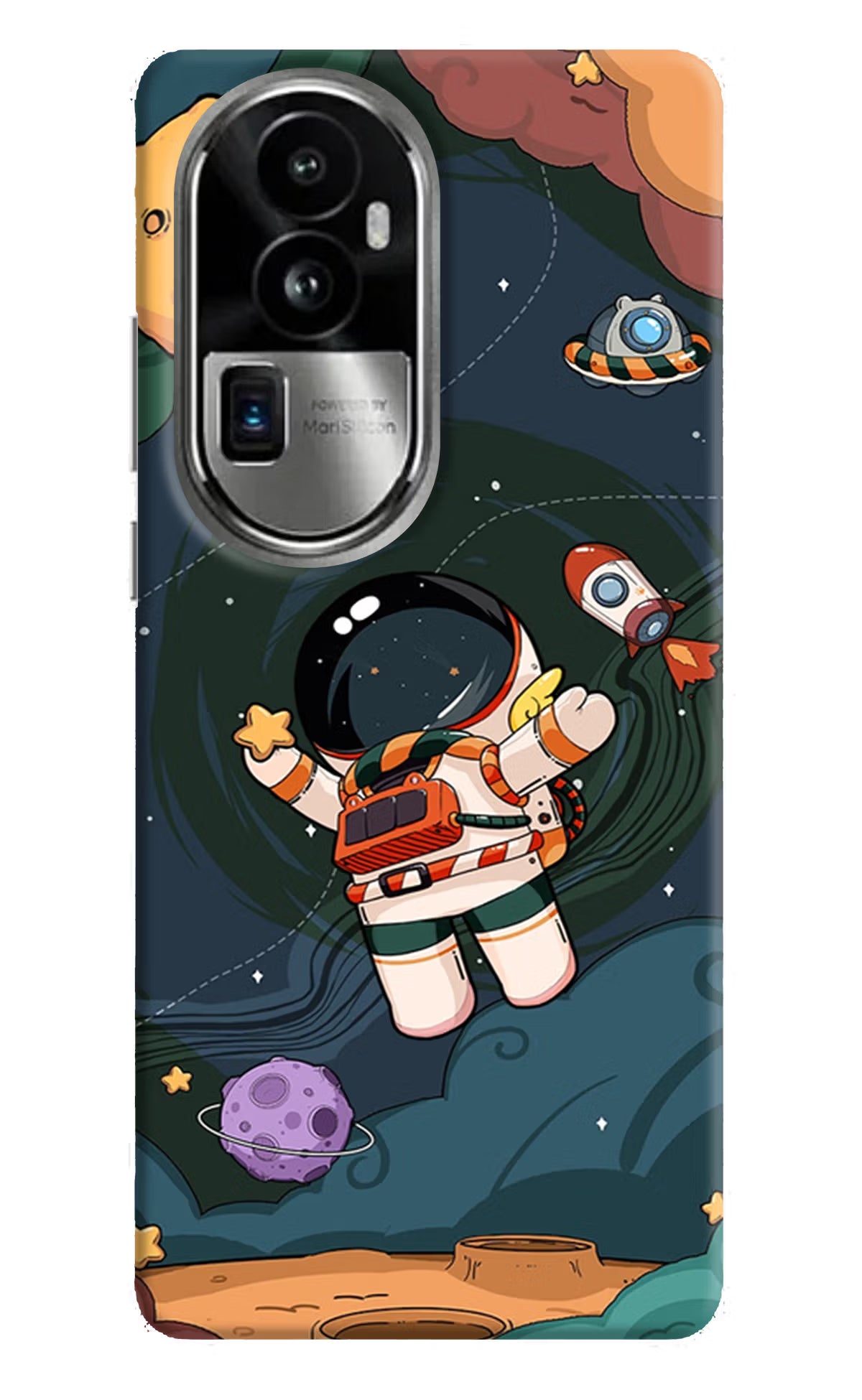 Cartoon Astronaut Oppo Reno10 Pro+ 5G Hard Case Back Cover by Casekaro