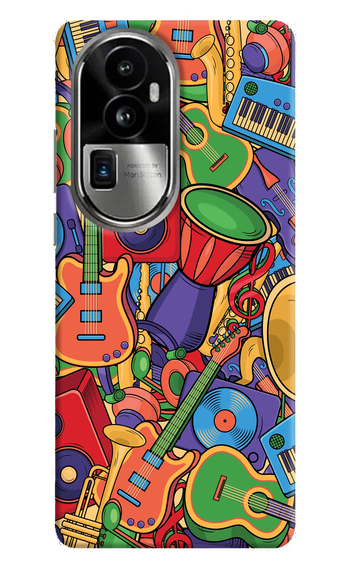 Music Instrument Doodle Oppo Reno10 Pro+ 5G Hard Case Back Cover by Casekaro