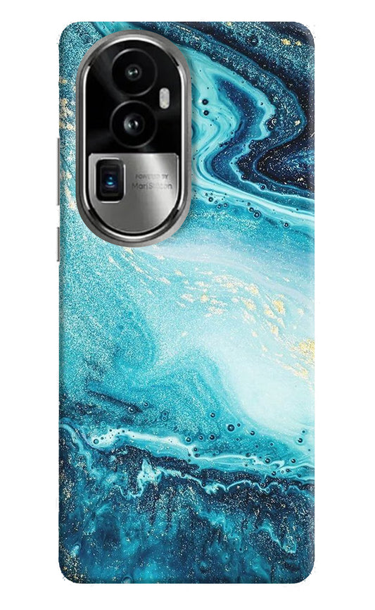 Blue Glitter Marble Oppo Reno10 Pro+ 5G Hard Case Back Cover by Casekaro