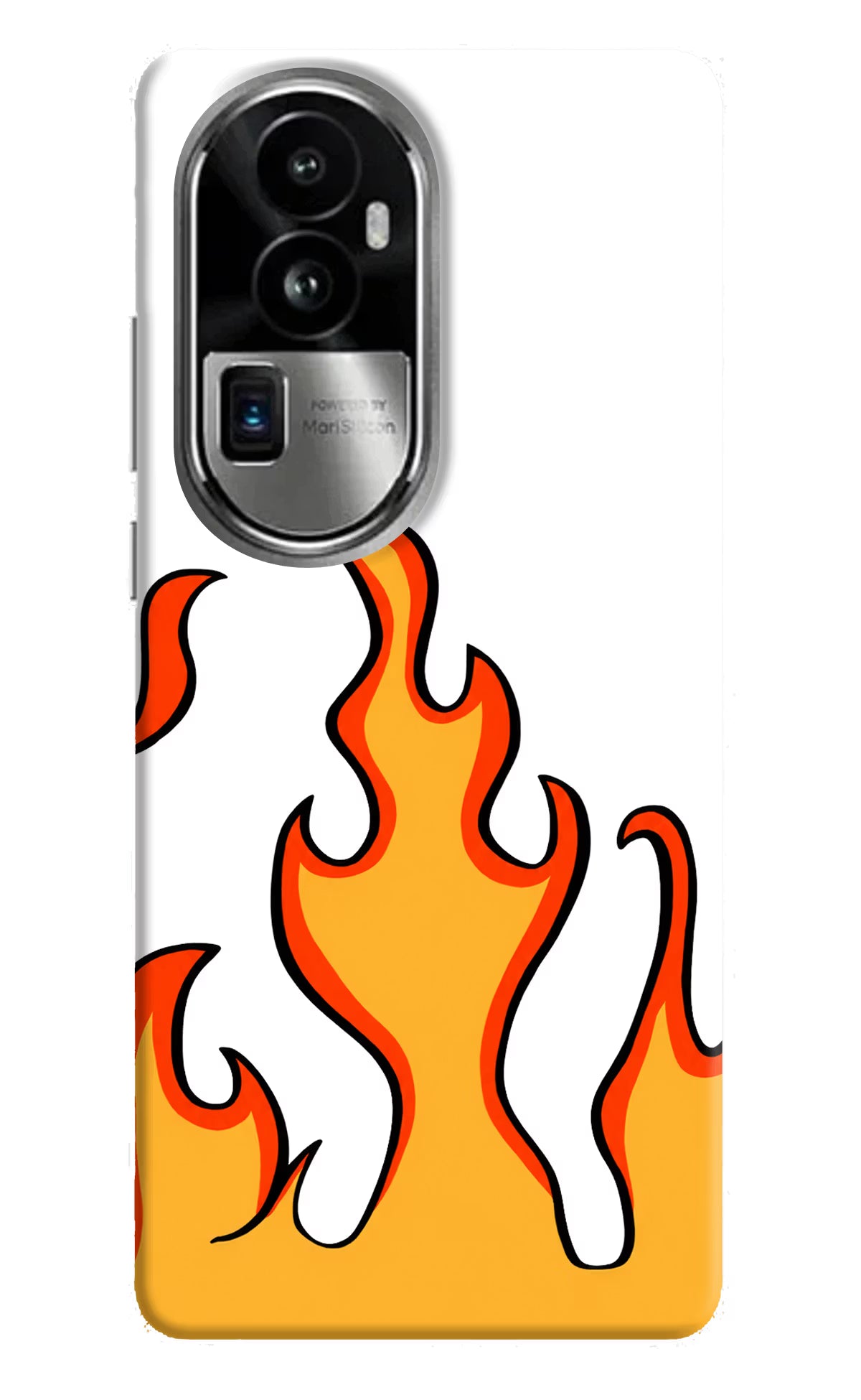 Fired Up – White Oppo Reno10 Pro+ 5G Hard Case Back Cover by Casekaro