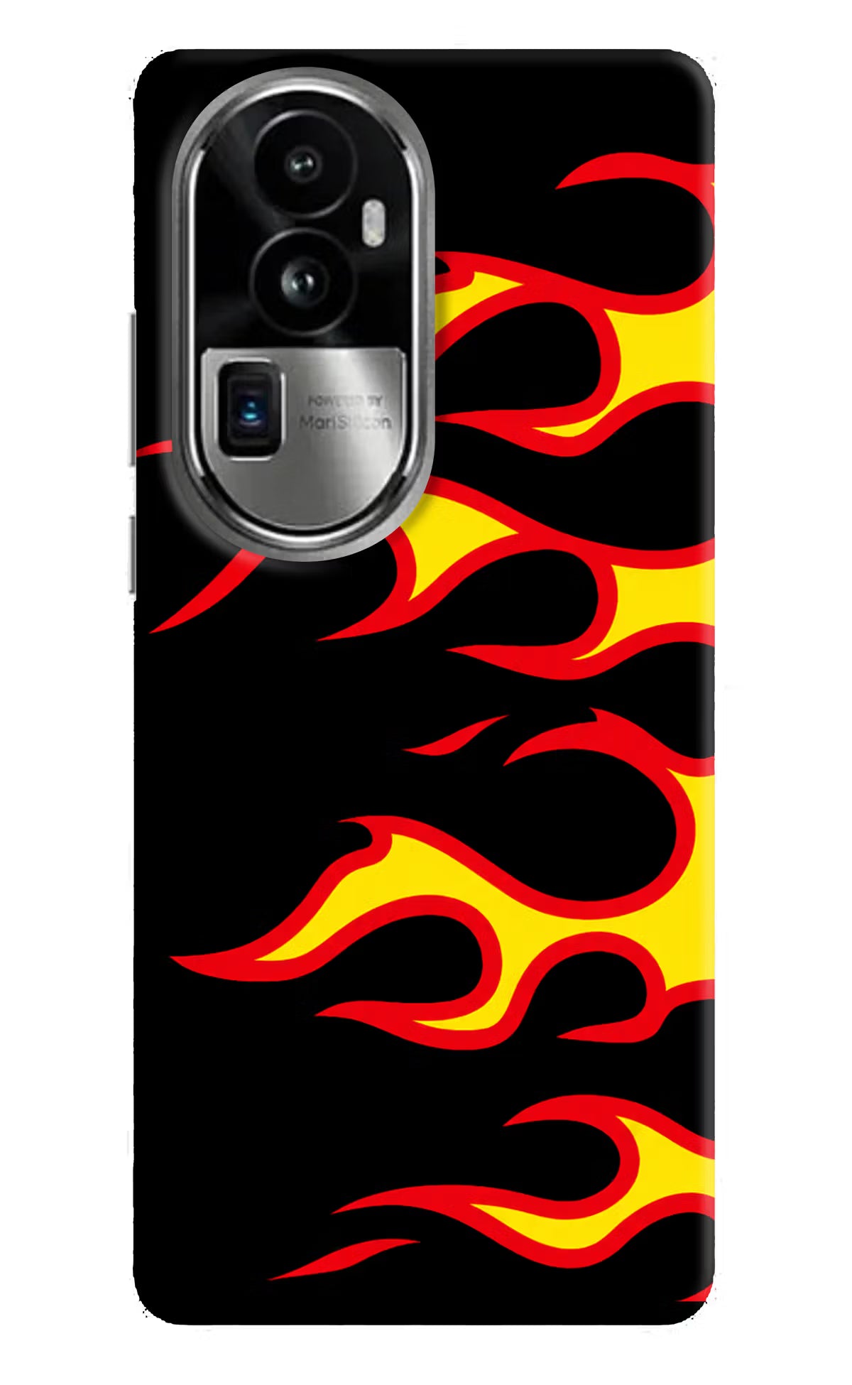 Side Sweep Flames Oppo Reno10 Pro+ 5G Hard Case Back Cover by Casekaro