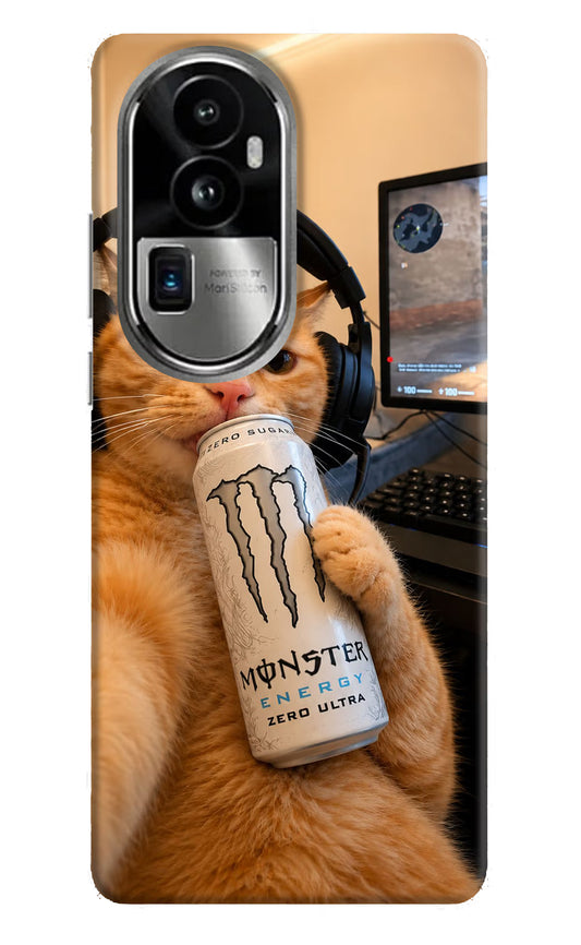 Gamer Cat Energy Oppo Reno10 Pro+ 5G Hard Case Back Cover by Casekaro