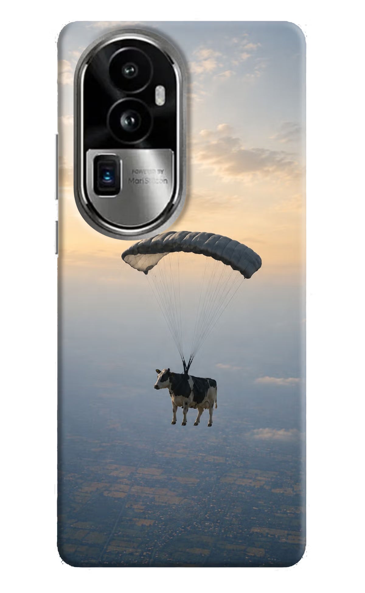 Skydiving Cow Oppo Reno10 Pro+ 5G Back Cover