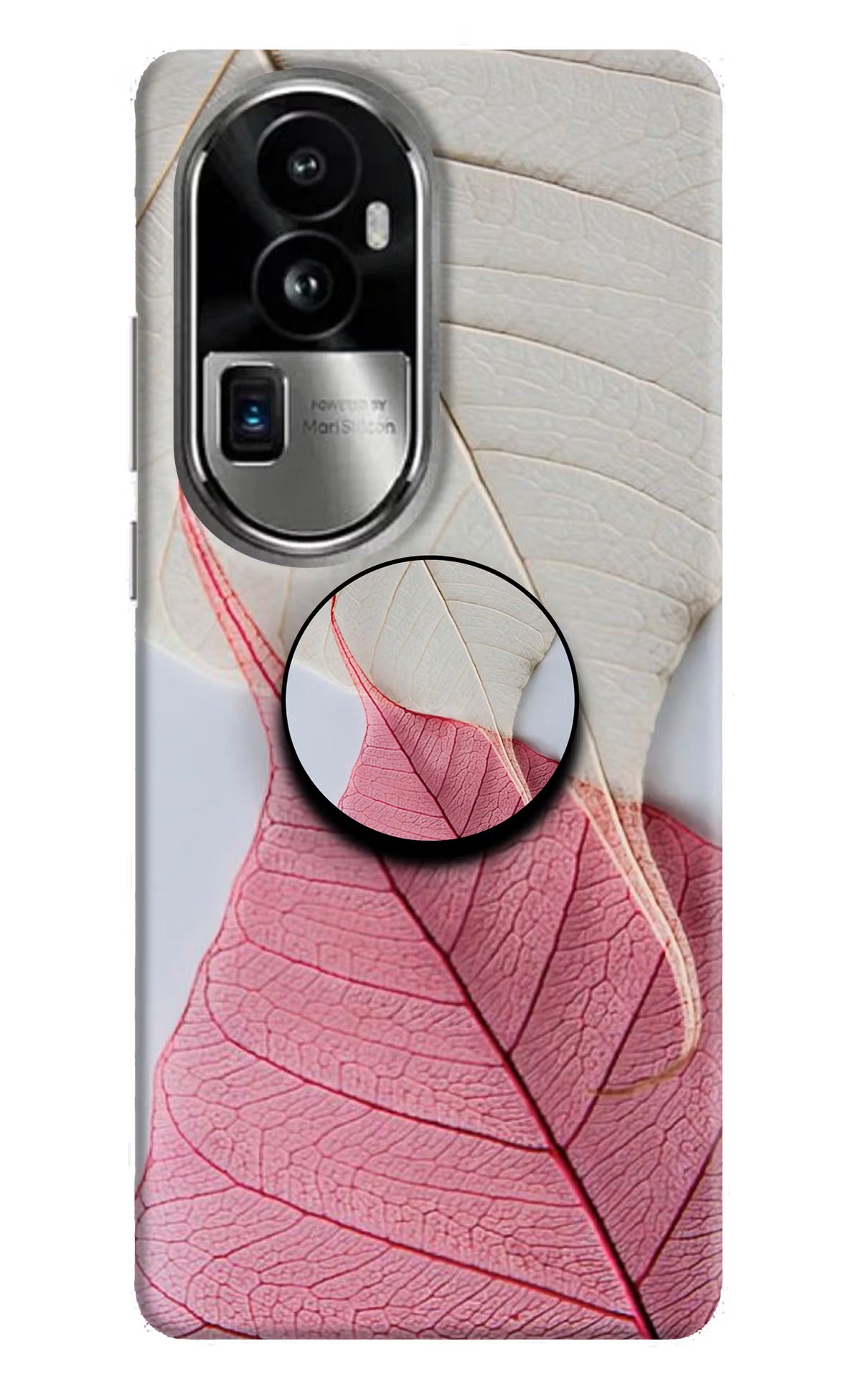 White Pink Leaf Oppo Reno10 Pro+ 5G Pop Case by Casekaro