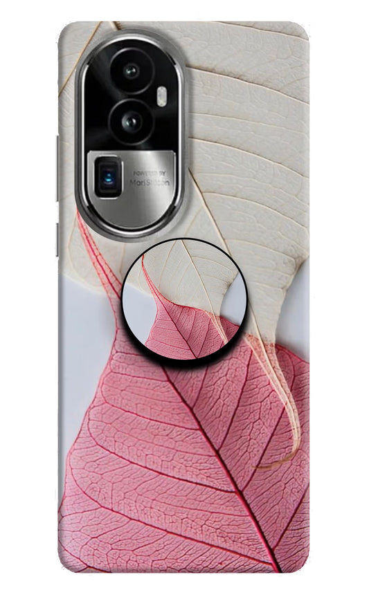 White Pink Leaf Oppo Reno10 Pro+ 5G Pop Case by Casekaro
