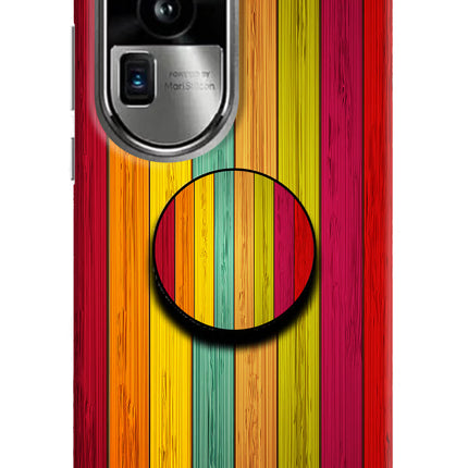 Multicolor Wooden Oppo Reno10 Pro+ 5G Pop Case by Casekaro