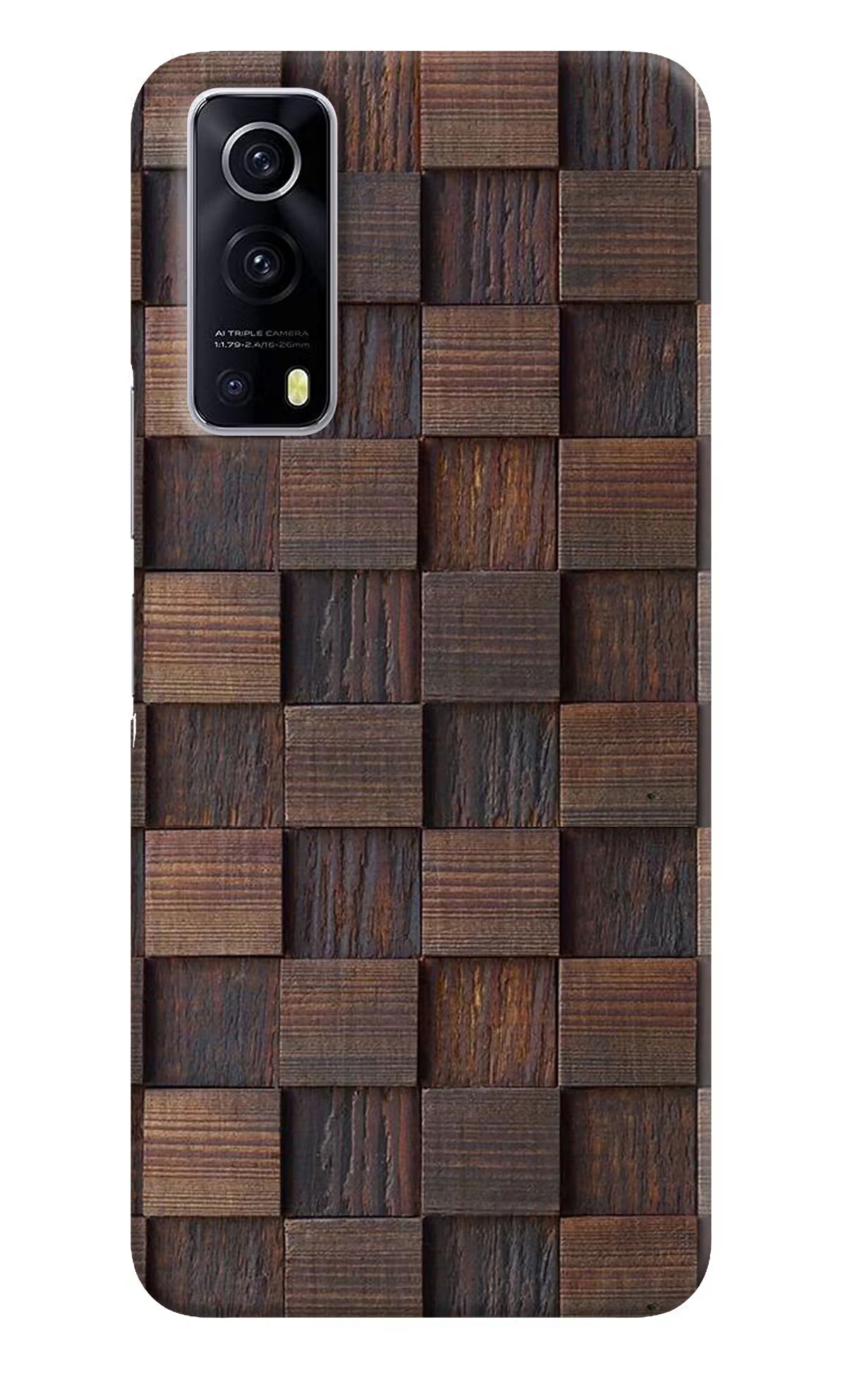 Wooden Cube Design iQOO Z3 5G Hard Case Back Cover by Casekaro