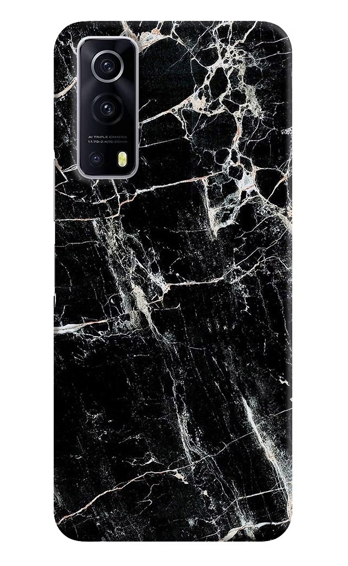 Black Marble Texture iQOO Z3 5G Hard Case Back Cover by Casekaro