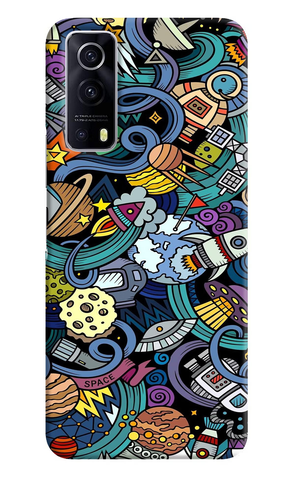 Space Abstract iQOO Z3 5G Hard Case Back Cover by Casekaro