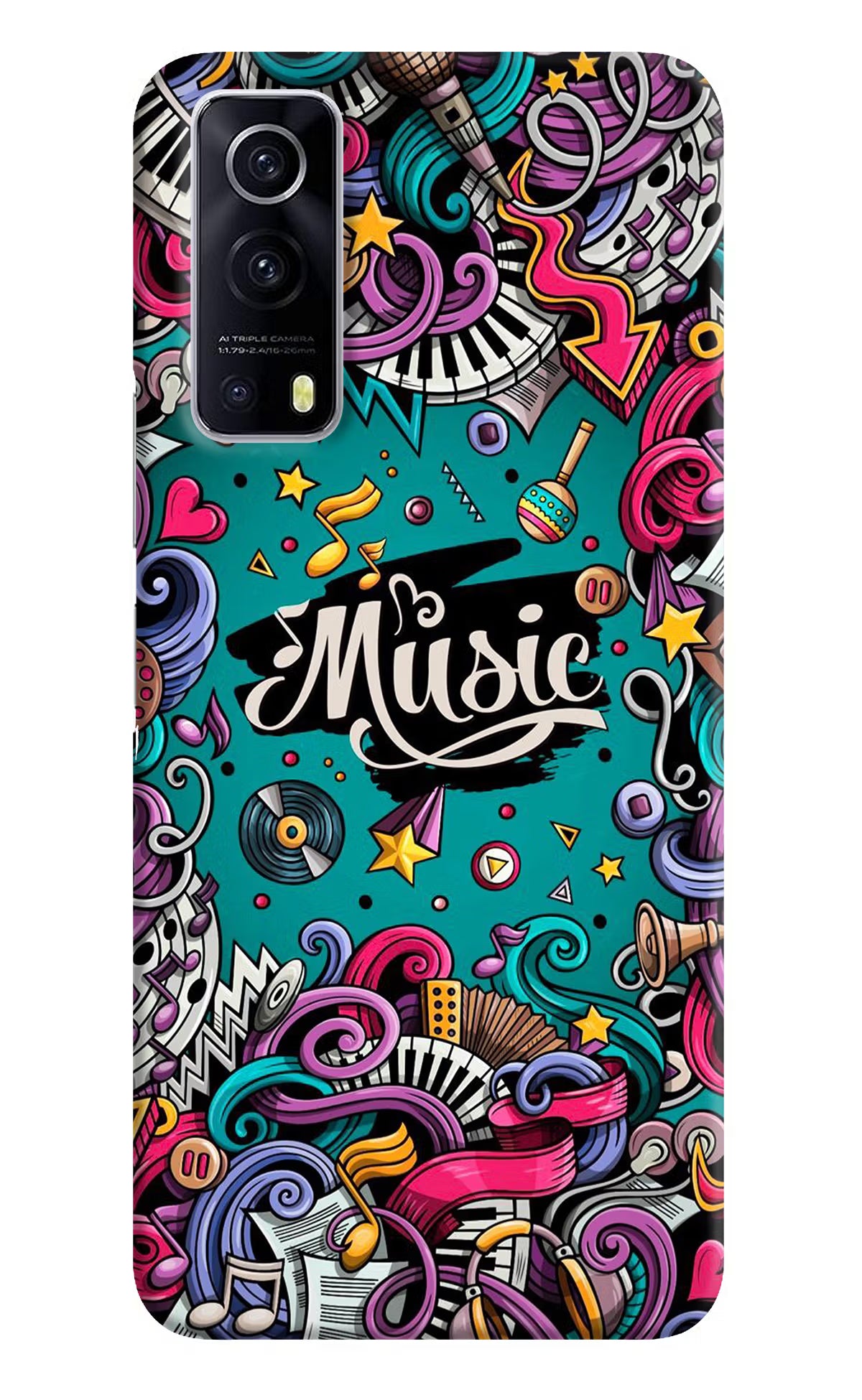 Music Graffiti iQOO Z3 5G Hard Case Back Cover by Casekaro