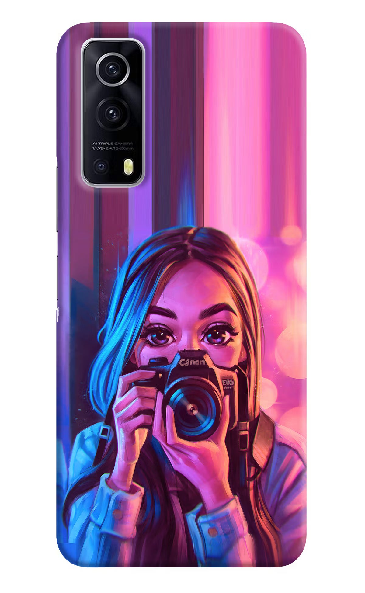 Girl Photographer iQOO Z3 5G Hard Case Back Cover by Casekaro