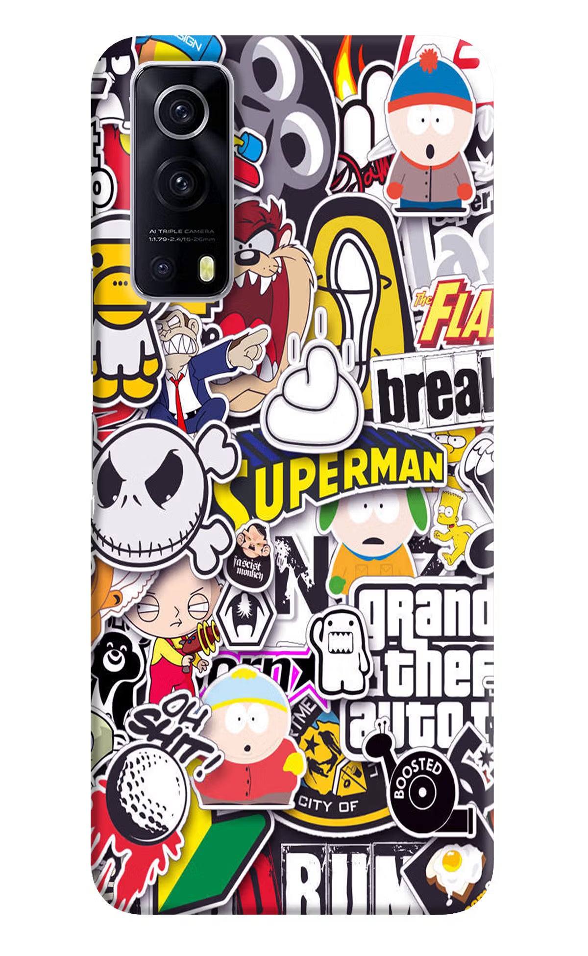 Sticker Bomb iQOO Z3 5G Hard Case Back Cover by Casekaro