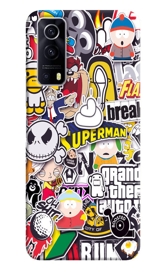 Sticker Bomb iQOO Z3 5G Hard Case Back Cover by Casekaro