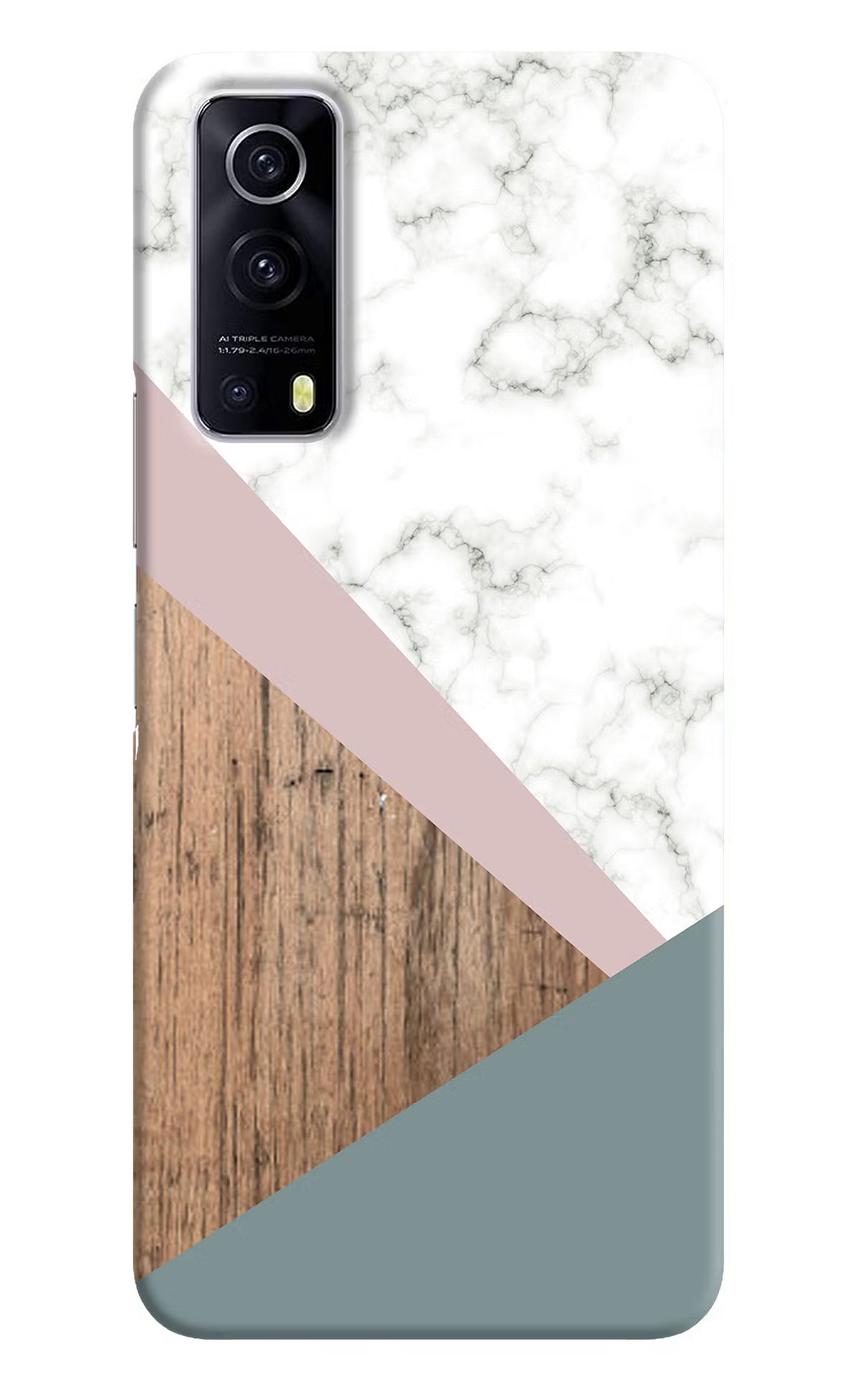 Marble wood Abstract iQOO Z3 5G Hard Case Back Cover by Casekaro
