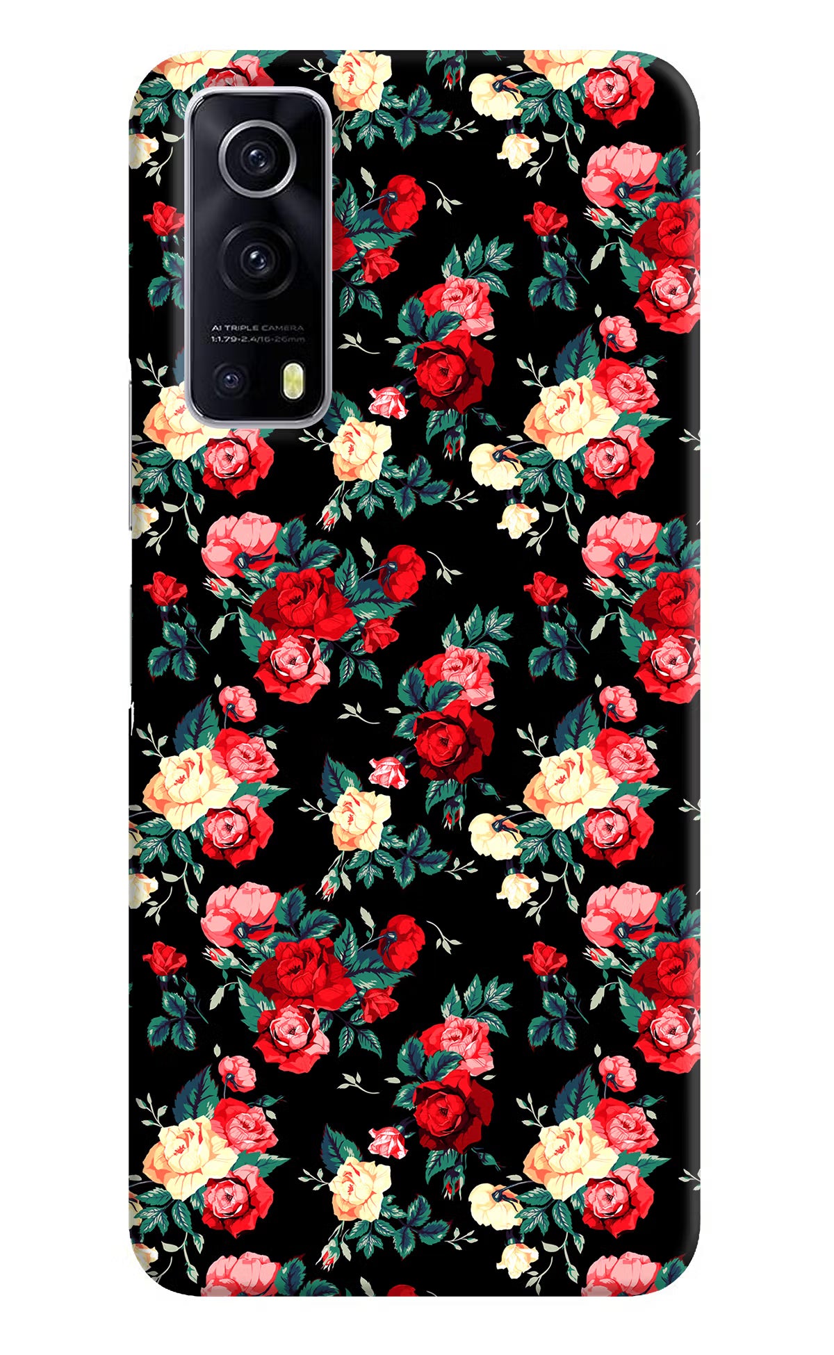 Rose Pattern iQOO Z3 5G Hard Case Back Cover by Casekaro