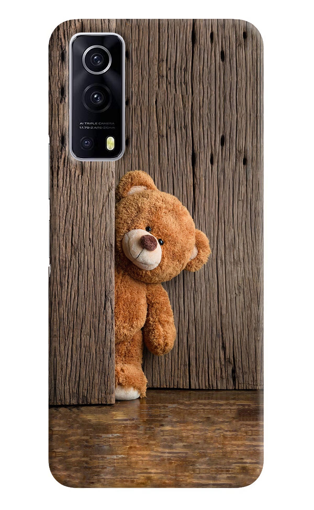 Teddy Wooden iQOO Z3 5G Hard Case Back Cover by Casekaro