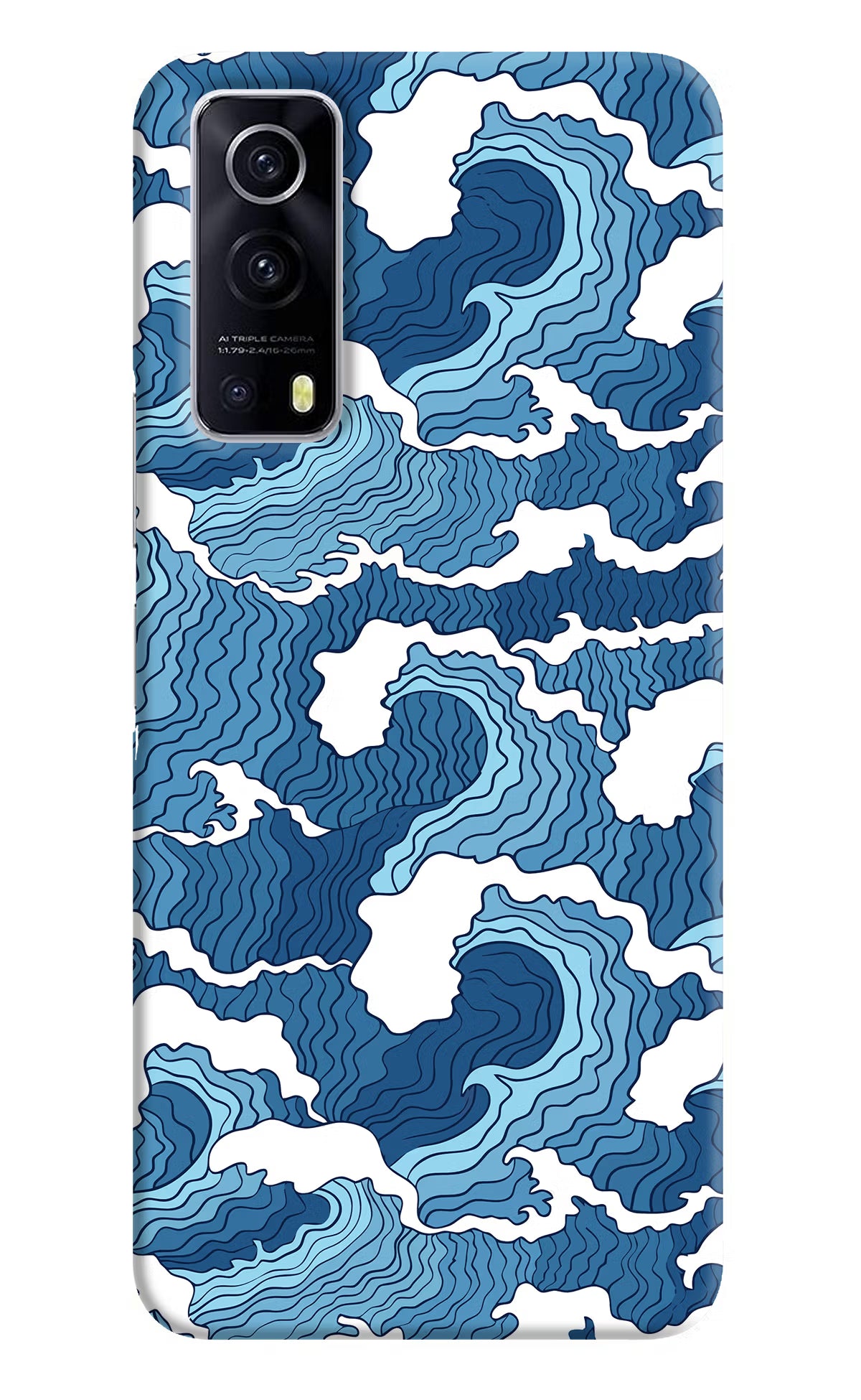 Blue Waves iQOO Z3 5G Hard Case Back Cover by Casekaro